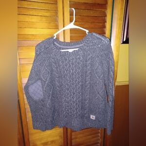 Carhartt Charcoal Cable Knit Sweater BOYS Size 8/10